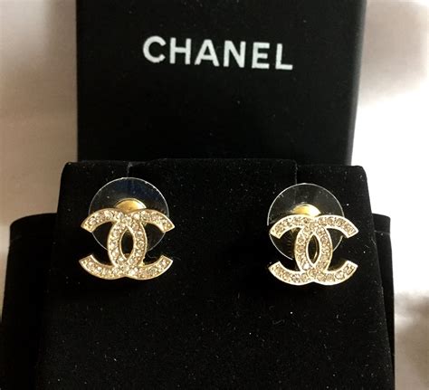 chanel classic cc stud earrings|Chanel stud earrings for sale.